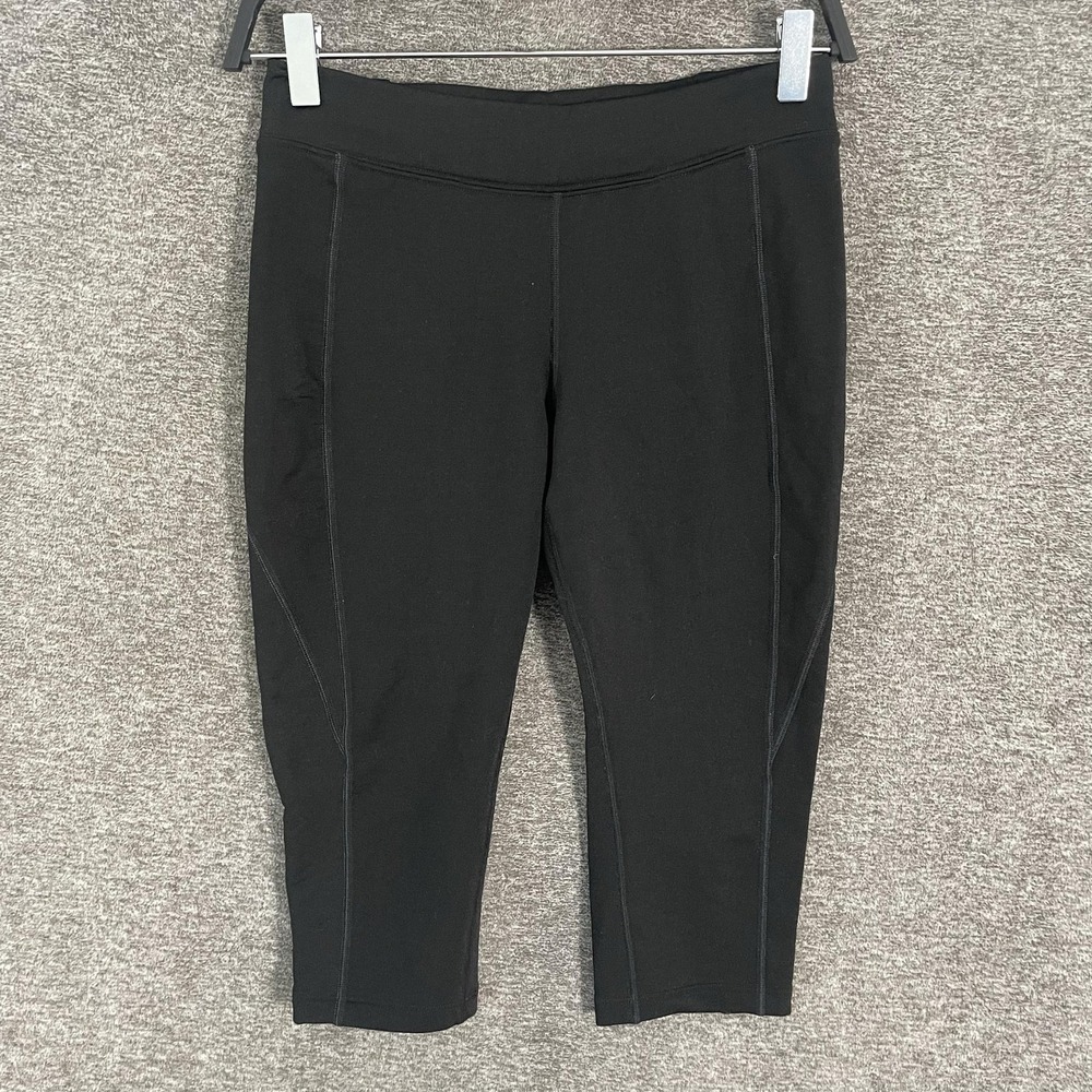 Icebreaker Merino GT Capri Leggings Womens Small Black Wool Base Layer Athletic